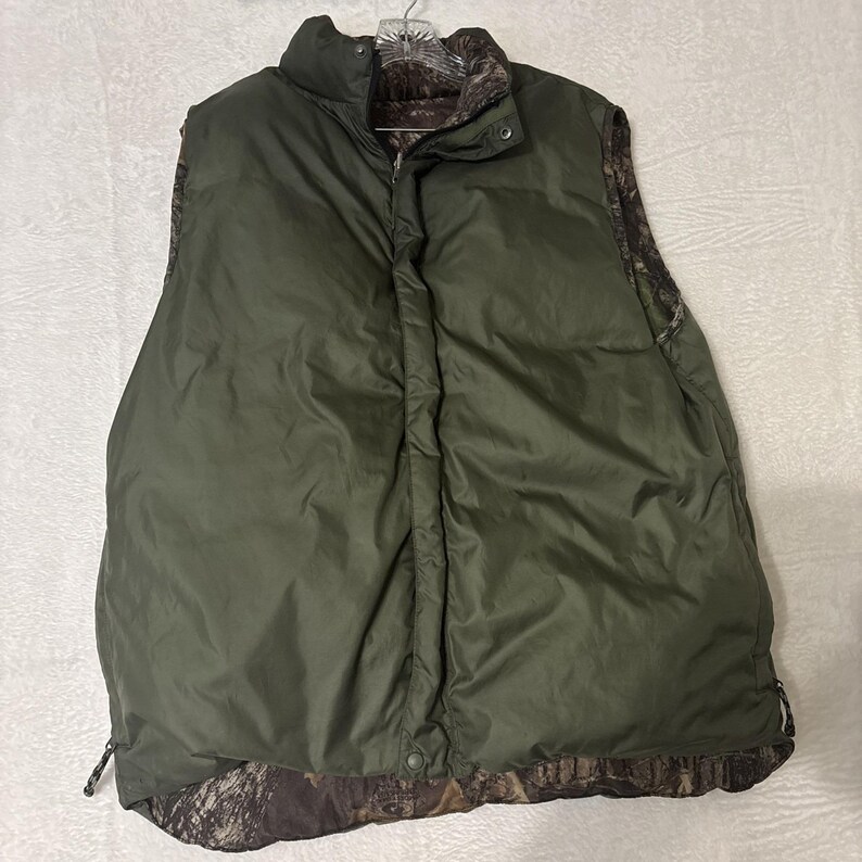 LL Bean Reversible Down Puffer Vest Mens Large Camo Mossy Oak image 5