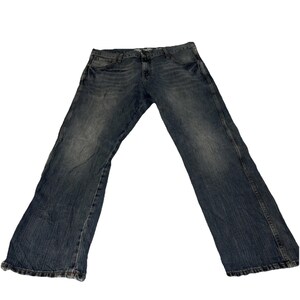 Wrangler Retro Slim Straight Blue Denim Jeans 5-Pocket Medium Wash Men 36x30 imagem 2