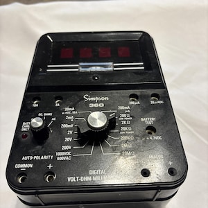 Simpson 360-2 Digital Volt Ohm Milliammeter Vintage Lab Multimeter USA Untested