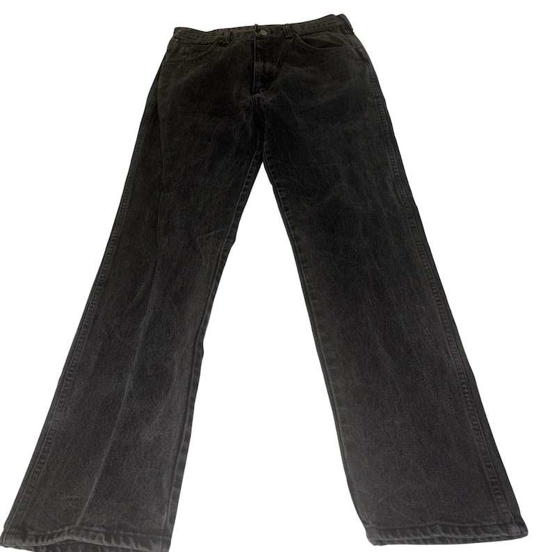 Vintage Wrangler USA Black Jeans 34x34 96501CB Faded Regular Fit Made In The USA image 1