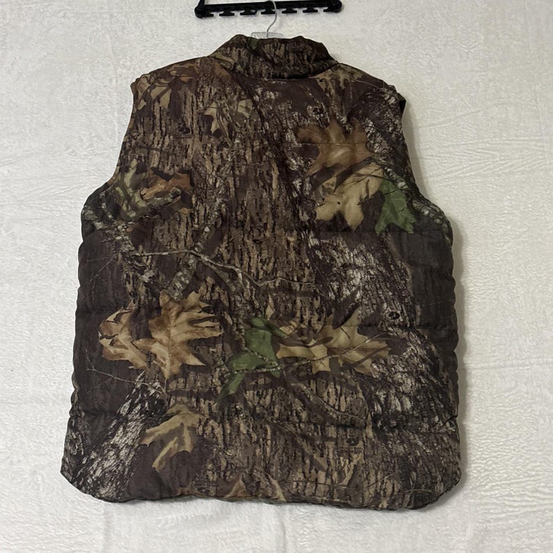 LL Bean Reversible Down Puffer Vest Mens Large Camo Mossy Oak image 4