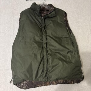 LL Bean Reversible Down Puffer Vest Mens Large Camo Mossy Oak image 6