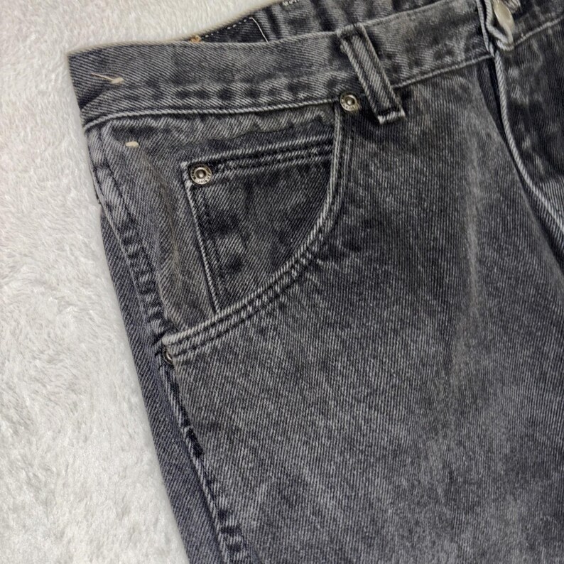 Vintage Wrangler USA Black Jeans 34x34 96501CB Faded Regular Fit Made In The USA image 4