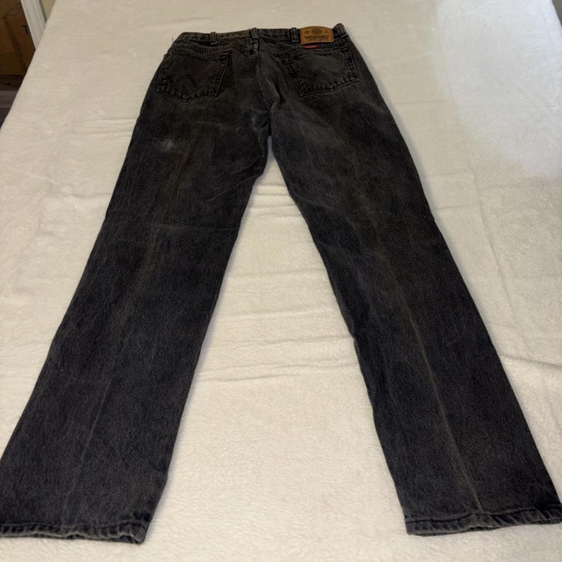 Vintage Wrangler USA Black Jeans 34x34 96501CB Faded Regular Fit Made In The USA image 6