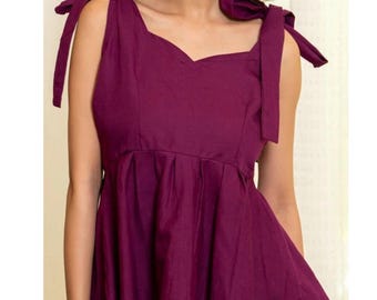 Lila Leinen Top, Sleveless Top, Leinen Bluse, lockere Leinen Kleidung, 100% Leinen Top, Klassisches Top Leinen Sommer Kleidung,