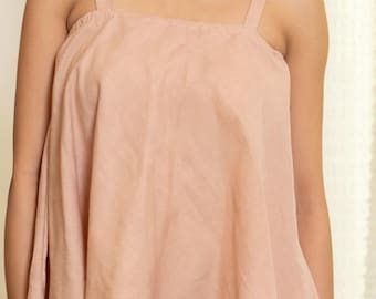Linen Square Neck Sleeveless Top – Relaxed Fit Minimalist Summer Essential - Summer Wear Linen Top