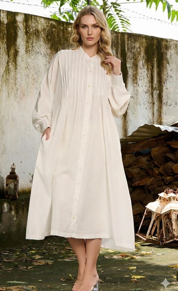 linen flared dress Meher – Baby Pink Pure Linen Flared Dress with Mirror & Mukesh Work main image 0