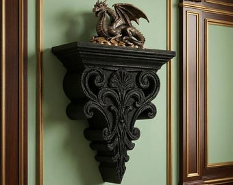 Schwarzes Gothic Altar Regal für Wiegegestylte Innenräume