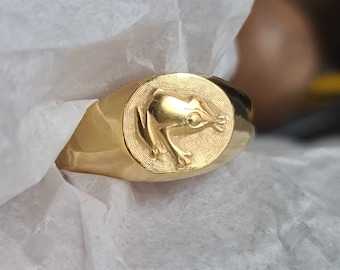 Anillo Coqui / Anillo de sello bañado en oro de 24k