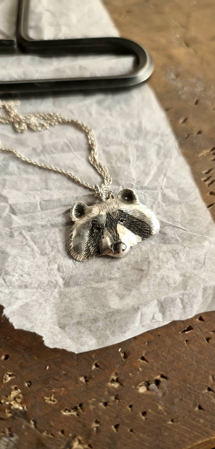 Colgante Mapache / Halsband / Plata Esterlina