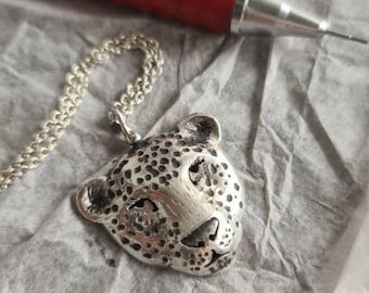 Leopard Pendant / Sterling Silver / Necklace