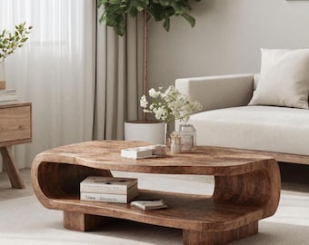 Handmade Wooden Coffee Table Farmhouse For Entryway Accent