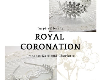 Bandeau diadème princesse Charlotte. Casque de couronnement royal de la princesse Kate, couronne de première communion, diadème de Downton Abbey,