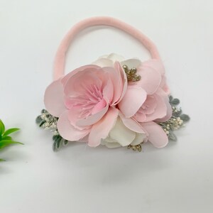 Newborn Flower headband, Pink Flower Headband, Baby Flower Headband, Flowergirl Headband, Flower Crown