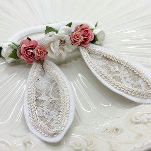 Pink Bunny Ears Headband, Easter Headband, Baby Bunny Headband, Bunny Ears Headband,Newborn Headband, Baby Headband, Woodland Headband