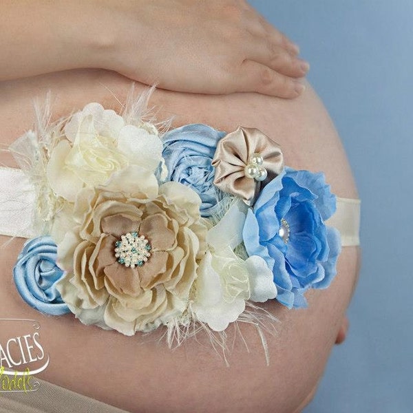 It's a Boy Maternity Sash - Maternity Sash - Maternity Belt- Photography Prop - Blue Maternity Sash