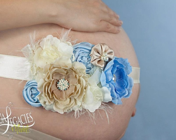 It's a Boy Maternity Sash - Maternity Sash - Maternity Belt- Photography Prop - Blue Maternity Sash