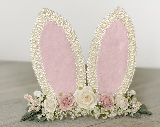 Pink Bunny Ears Headband, Easter Headband, Baby Bunny Headband, Bunny Ears Headband,Newborn Headband, Baby Headband, Woodland Headband