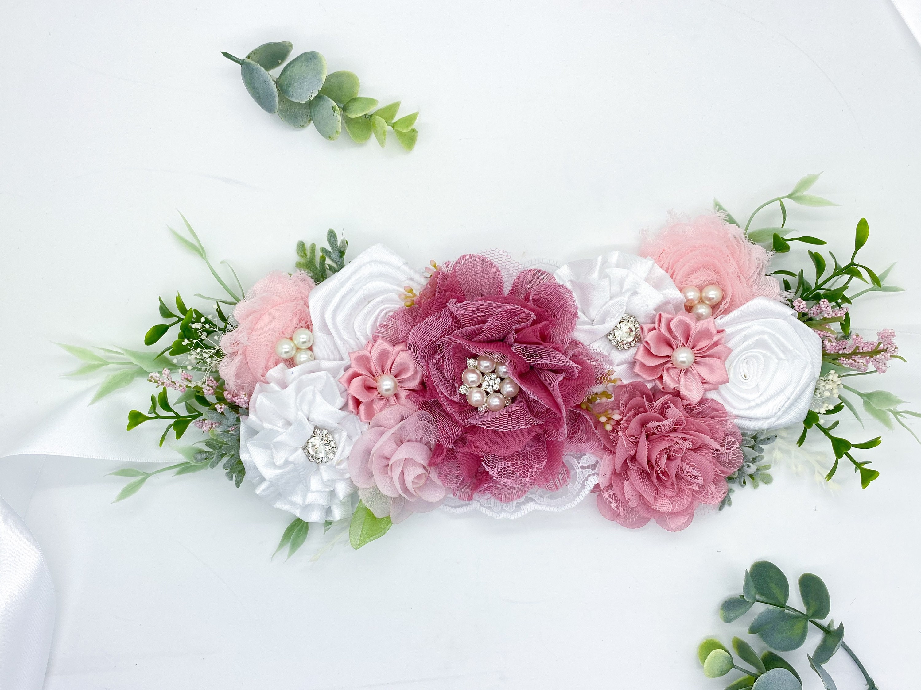 Maternity Sash, Bridal Sash, Flower Maternity Sash, Flower Bridal Sash