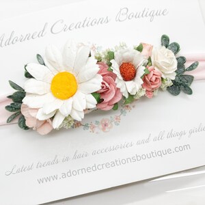 Daisy Flower Headband - Wedding Headband - Baby Headband -  Newborn Headbands -  Girls Headband -  Flower Girl Headband