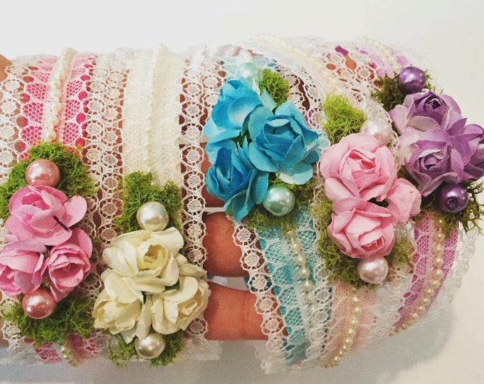 You Pick Color - Halo Flower Headband, Newborn Crown, Newborn Flower Halo headband, Baby Headband, Flower Crown, Flower Girl Halo