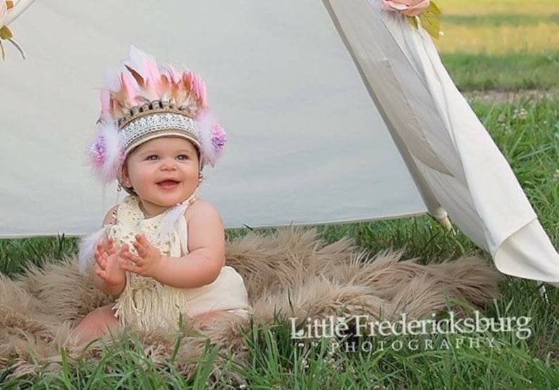 Kids Costume Pink Feather Headband baby feather crown, Baby Costume Feather Headpiece Children Feather Headband Baby toddler Headband