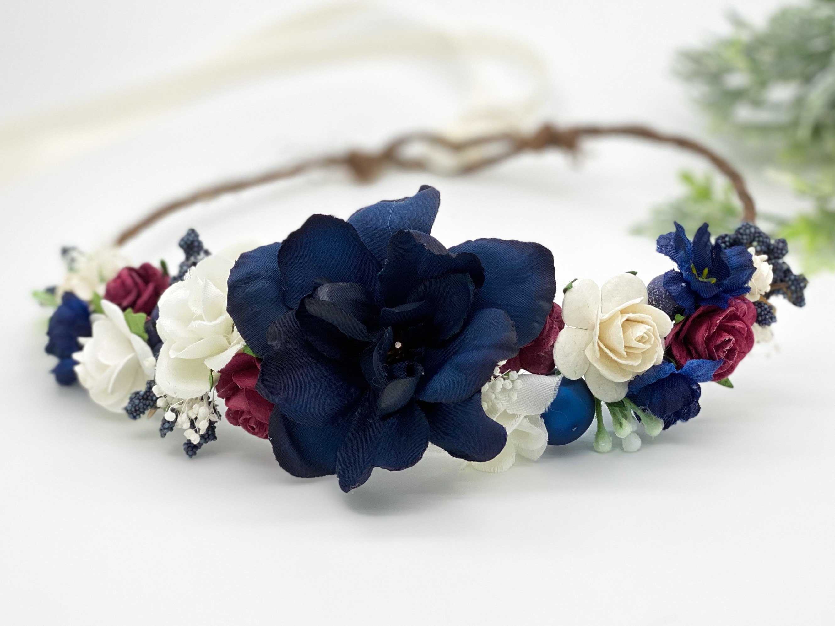 red white blue flower crown