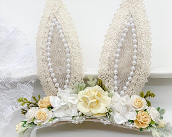 Bunny Ears Headband, Easter Headband, Baby Bunny Headband, Bunny Ears Headband,Newborn Headband, Baby Headband, Woodland Headband