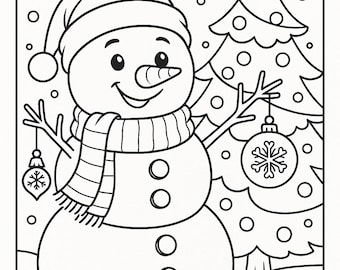 Christmas Coloring Pages for Kids | 5 Printable Holiday Coloring Sheets | Santa, Reindeer, Stocking, Gingerbread | 8.5x11 PDF Download
