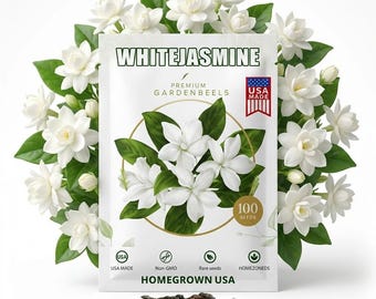 100 Jasmine Seeds - Fragrant White Blooms - Jasminum - Indoor Houseplant & Outdoor Climbing Vine - Aromatherapy Garden