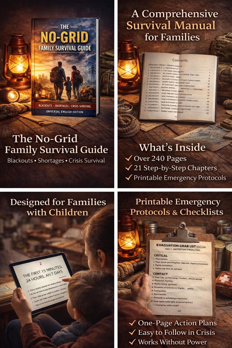No-Grid Emergency Plan for Families (Printable PDF) – Power Outages, Blackouts, Family Safety Checklist image 9