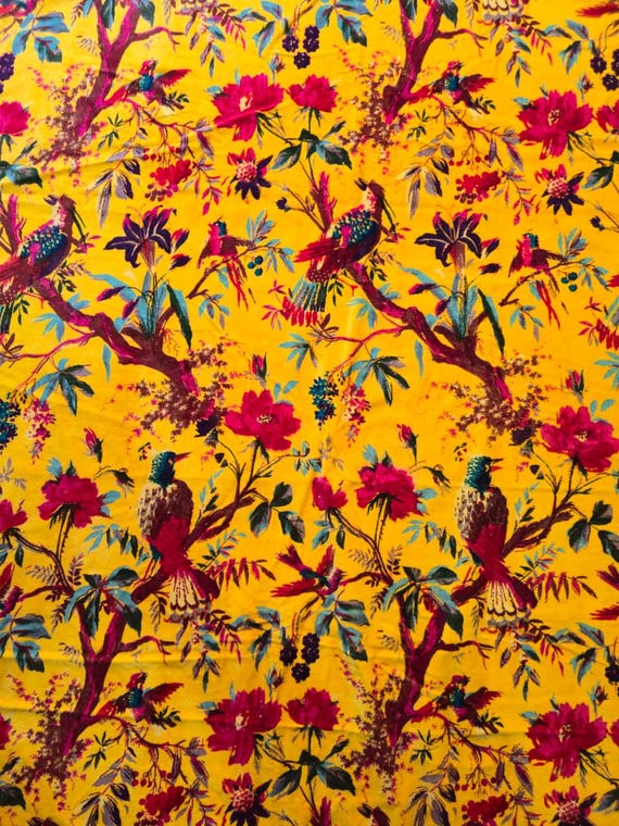 2.5 Yard Printed Velvet Fabric by Yard Soft Velvet Cloth For Dresses, Upholstery, Curtains, Sewing & Craft