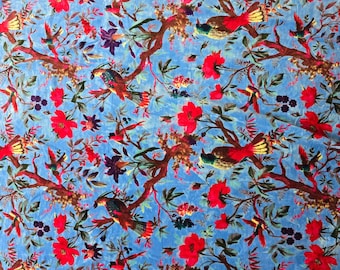 Printed Velvet Fabric by Yard Soft Velvet Cloth For Dresses, Upholstery, Curtains, Sewing & Craft