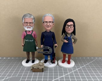 カスタムファミリーボブルヘッド、ユニークな手作りポリマークレイの記念品