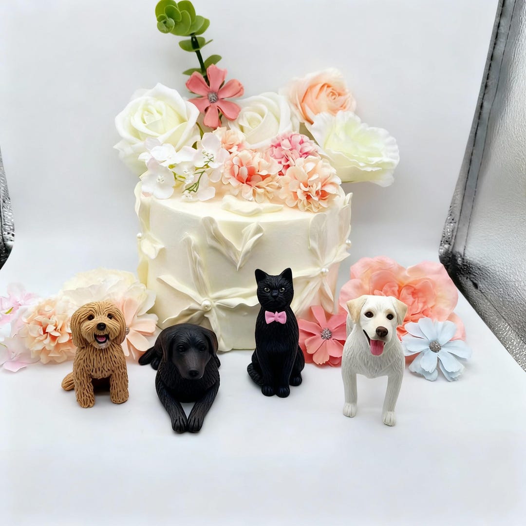 Custom Pet Cake Topper, Handmade Polymer Clay Dog Wedding Decoration - Etsy