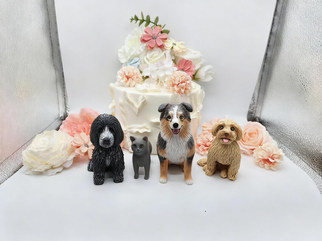 Personalized Pet Cake Topper, Custom Dog Sculpture, Polymer Clay ...