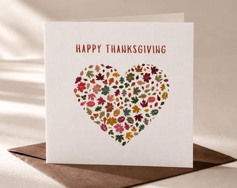 Happy Thanksgiving Card Printable for Family or Friends | Autumn Fall Printable Greeting Card | Digital Download | PDF