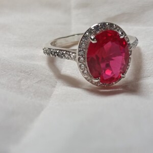 Certified Natural Oval Cut Pink Ruby Ring, 925 Sterling Silver, Handmade Engagement Anniversary Jewelry