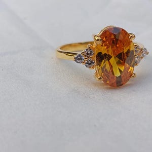 Gecertificeerde natuurlijke gele saffier / Pukhraj Panchadhatu Rashi Ratan astrologisch doel handgemaakte ring vrouw edelsteen sieraden