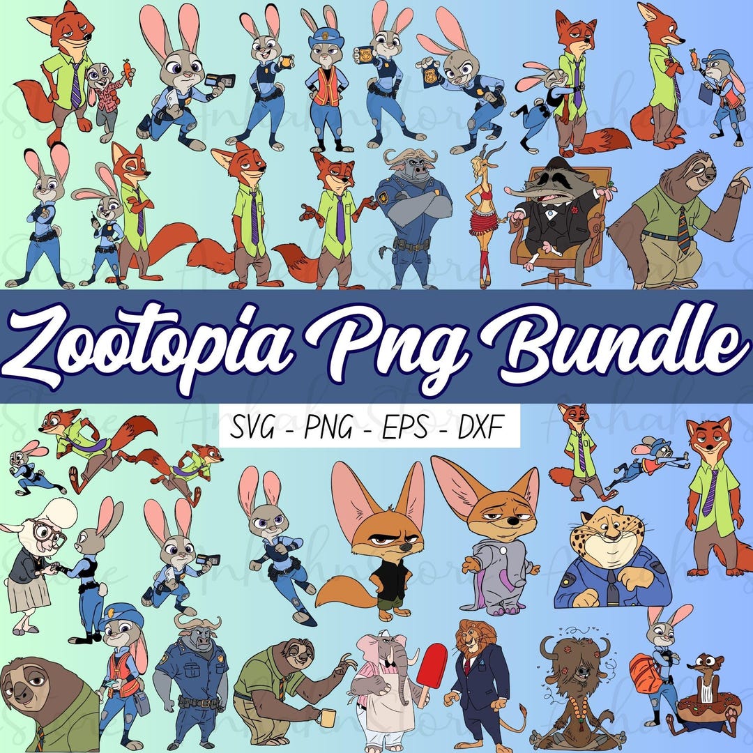 Zootopia 2 Clipart PNG Bundle, PNG Bundle Zootopia 2 Digital Design ...