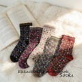 Blooming Garden Pattern Crew Socks | Cozy Cotton Blend | Retro Floral socks | Flower Socks | Boot Socks | Cottagecore Socks | Fashion Socks product logo