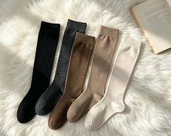 97% Super Fine Merino Wool Knee High Socks for Women | Wool Over Knee Calf Socks | Warm Breathable Shaping Slouch Socks | Soft Calf Socks