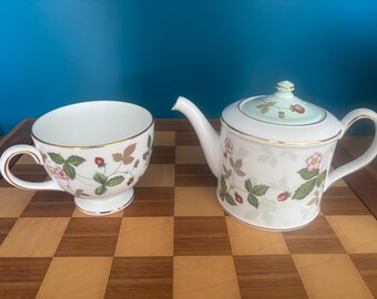 Wedgewood wild strawberry tea for one with matching cup