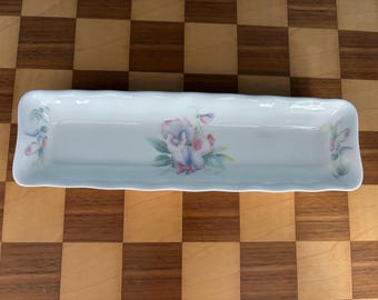 Aynsley Bone China "Little Sweetheart" Tray, featuring a delicate floral pattern