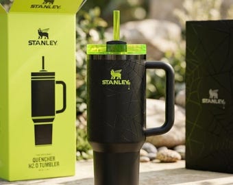 Spider Web Stanley 40oz Tumbler, Black Halloween Quencher Cup with Handle & Straw