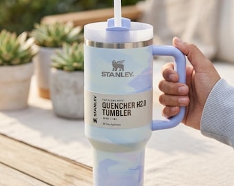 Pastel Blue Stanley Quencher 40oz Tumbler with Handle & Straw