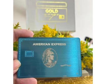 Grawerowana laserowo, spersonalizowana metalowa karta 1:1 "NIEBIESKA" - Okładka ze stali nierdzewnej - Nowatorski projekt z 2026 r. - Ręcznie robiona