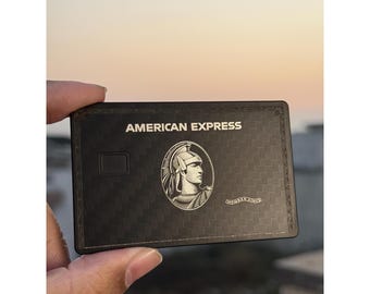 Grawerowana laserowo, spersonalizowana metalowa karta 1:1 "WŁÓKNO WĘGLOWE" - Okładka ze stali nierdzewnej - Nowatorski projekt z 2026 r. - Ręcznie robiona