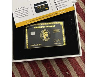 Grawerowana laserowo, spersonalizowana metalowa karta 1:1 „CZARNO-ZŁOTA” – okładka ze stali nierdzewnej – nowatorski projekt z 2026 r. – ręcznie robiona