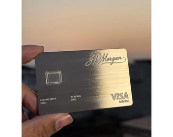 Grawerowana laserowo, spersonalizowana metalowa karta 1:1 „JP MORGAN” – okładka ze stali nierdzewnej – nowatorski projekt z 2026 r. – ręcznie robiona